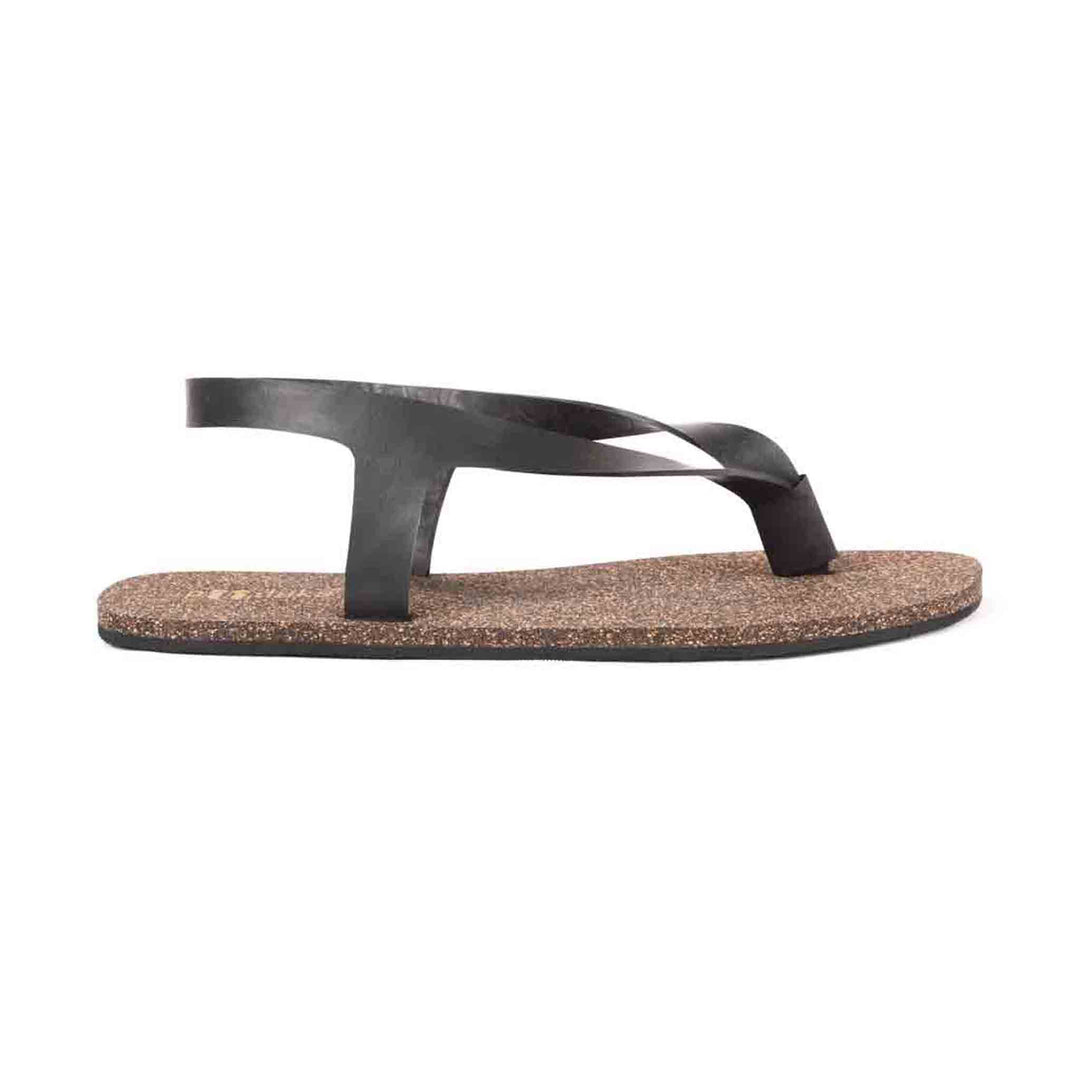 Black Thong-Strap Waterproof Cork Sandals | Unisex | Vegan & Biodegradable