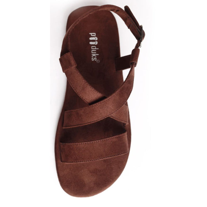 Suede Flat Sandals For Men | Hand-Crafted | Up-cycled Rubber Tyres | Brown