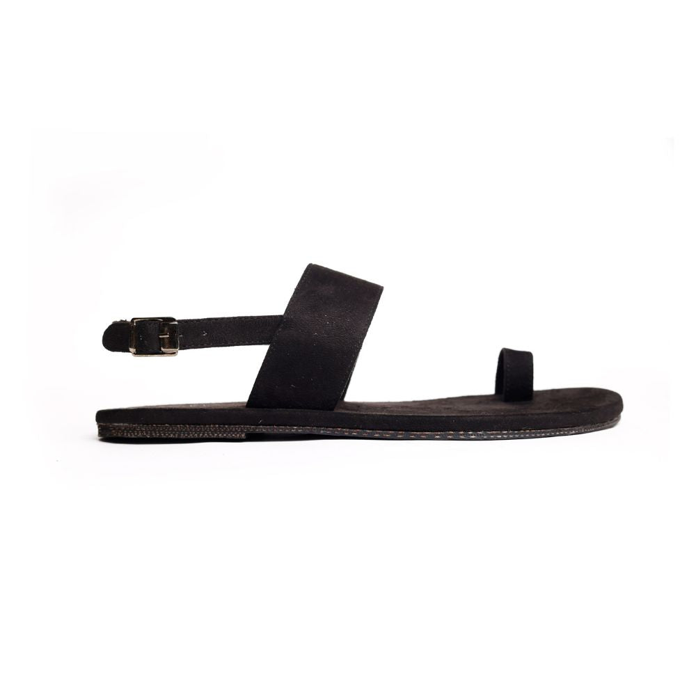 Black Flat Sandals For Men | Designed and Made Sustainably by Artisans