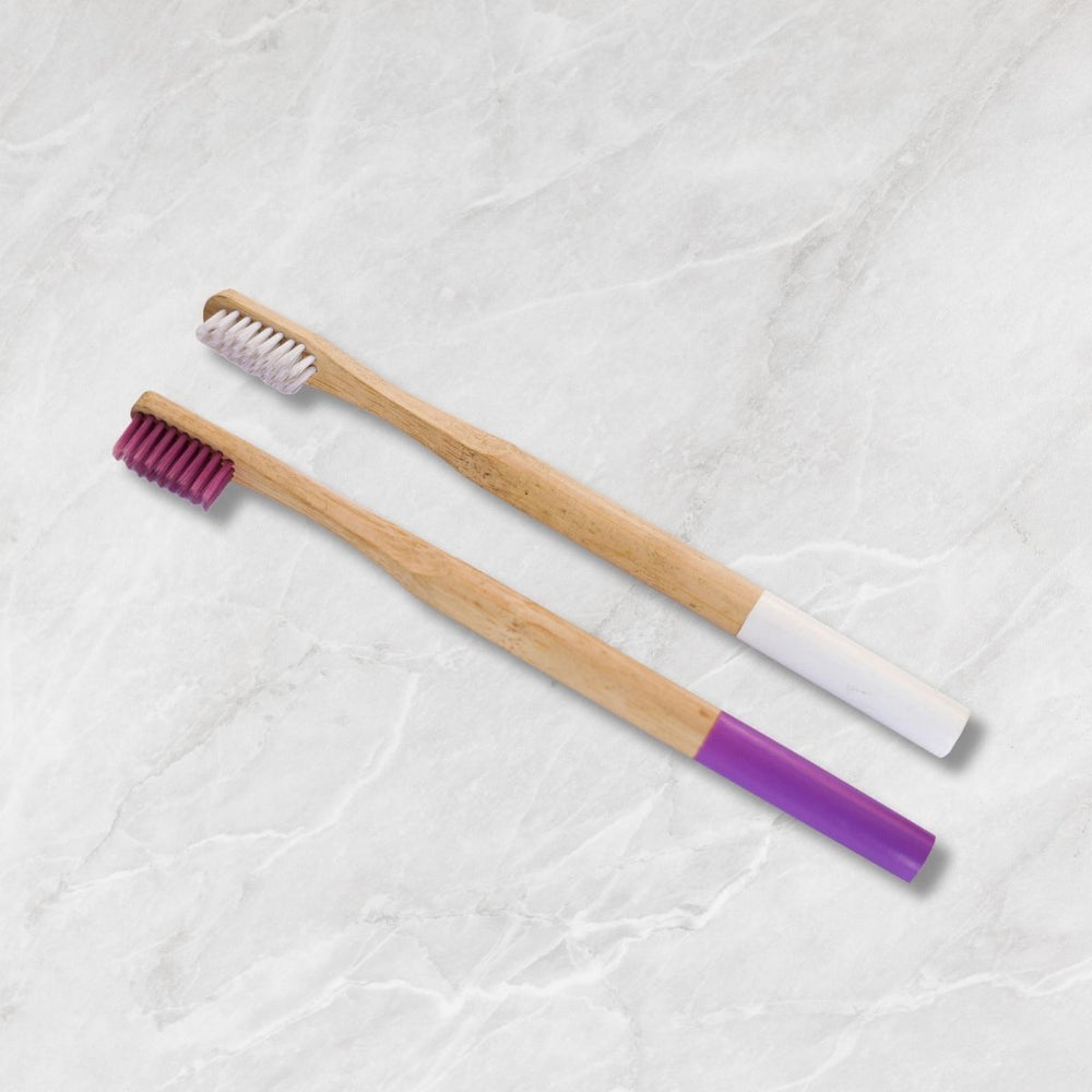 Round Handle Bamboo Toothbrush | Eco-Friendly | Family Pack of 4