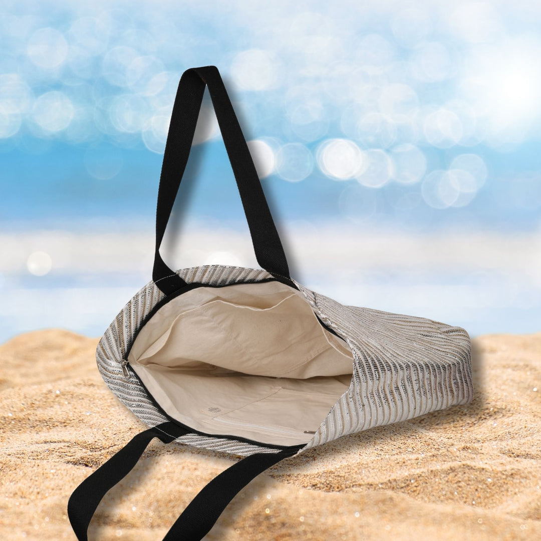 Beach Bag | Tote | Gold Silver | Hand-Crafted Bag | Spacious