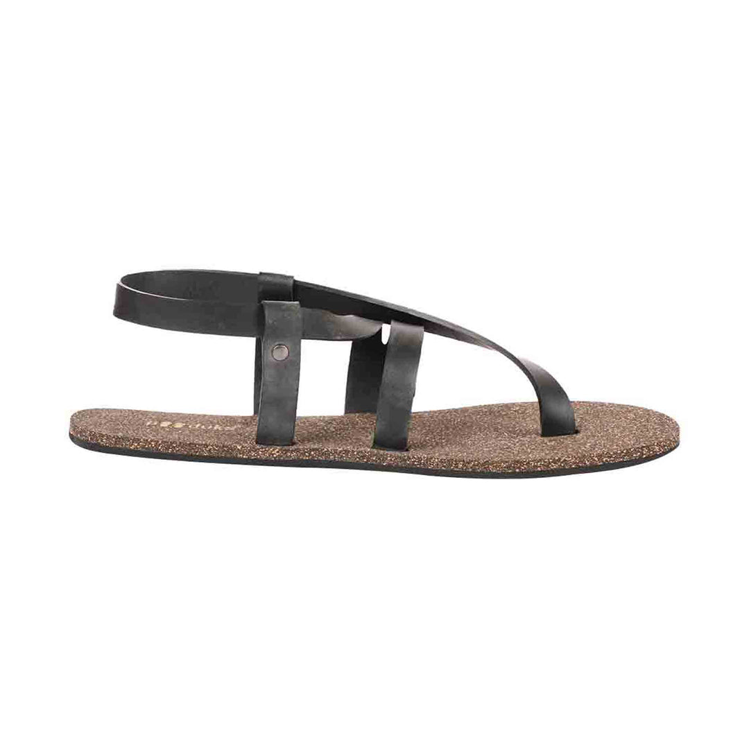 Muddy Brown And Black Flat Sandals for Men | Recycled Strap & Waterproof Cork