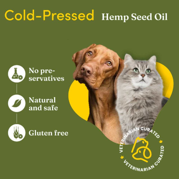 Dog & Cat Supplement | Hemp | Better Joint Mobility | Brighter Fur | 10 ML