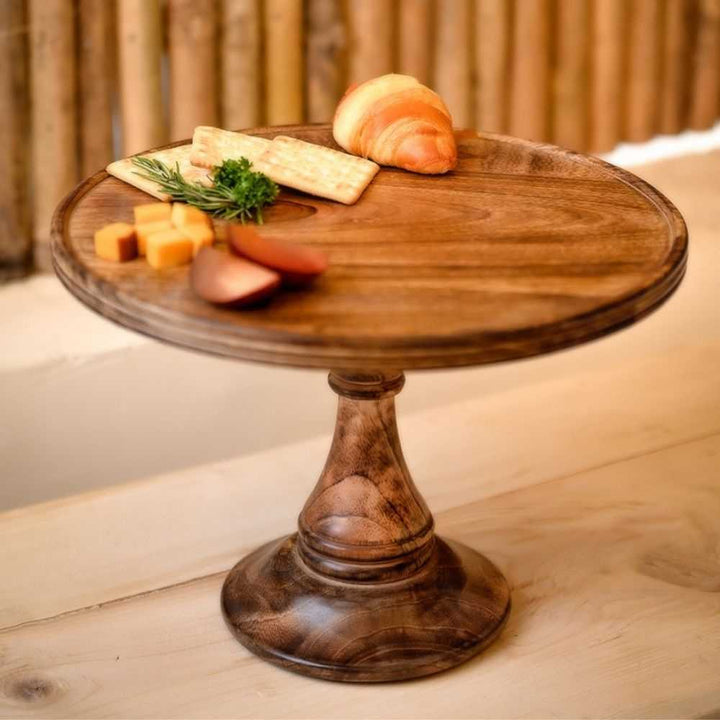 Detachable Cake Stand | Hand-Crafted | Seasoned Mango Wood | Travel Friendly | 11.5 Inch