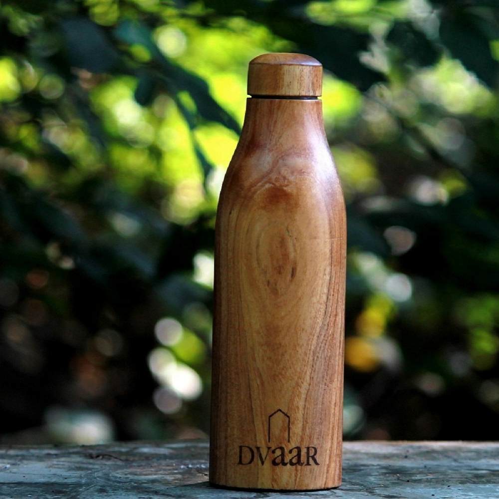 Copper And Neem Wood Made Water Bottle (500 ML)