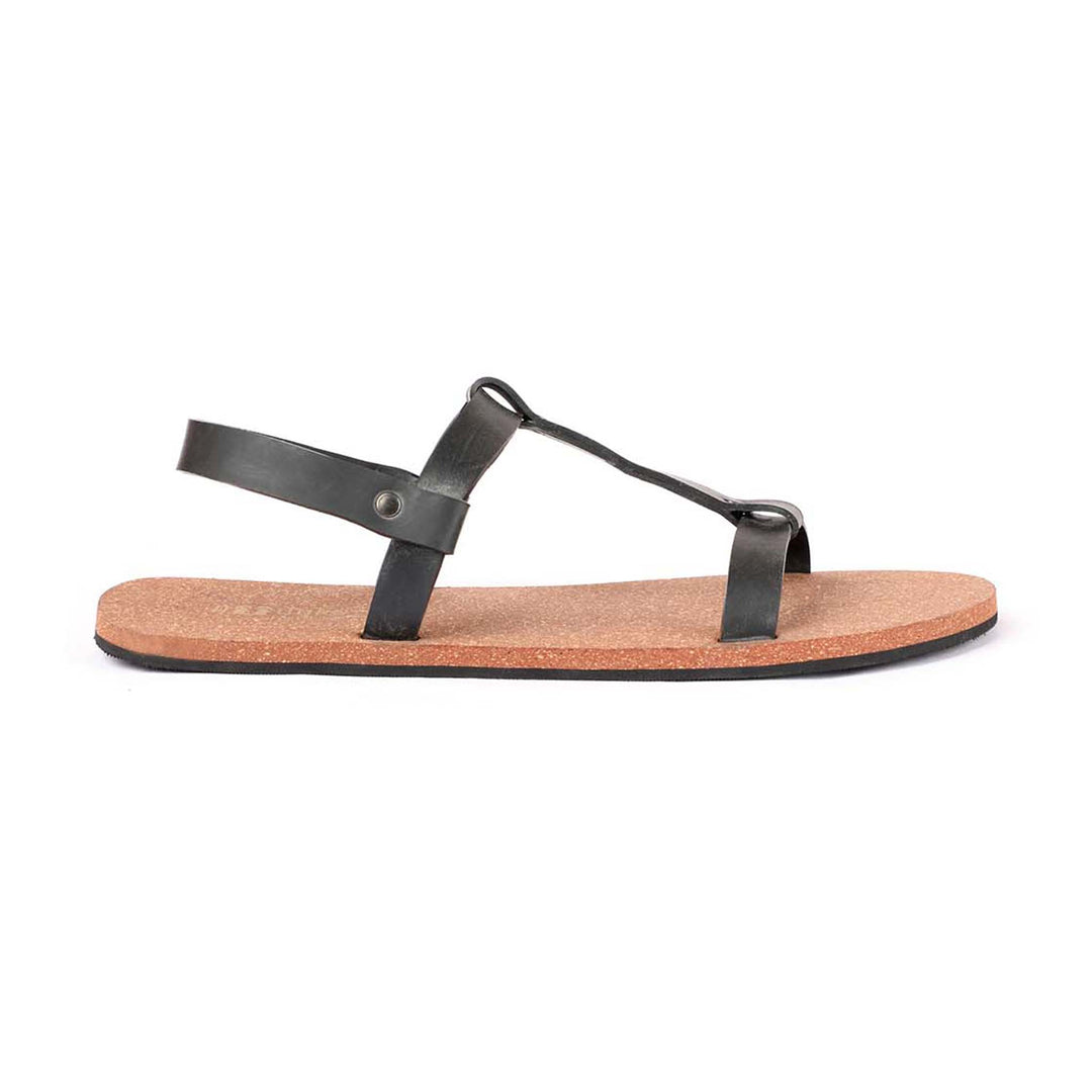 T-Strap Cork Brown Sandals | Flats for Men | Soft, Light-Weight and Eco-Friendly