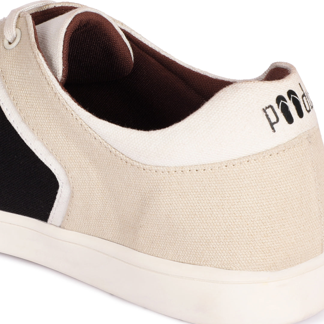 Black & Beige Sneakers | Made of Recycled PET Bottles | Water Repellent