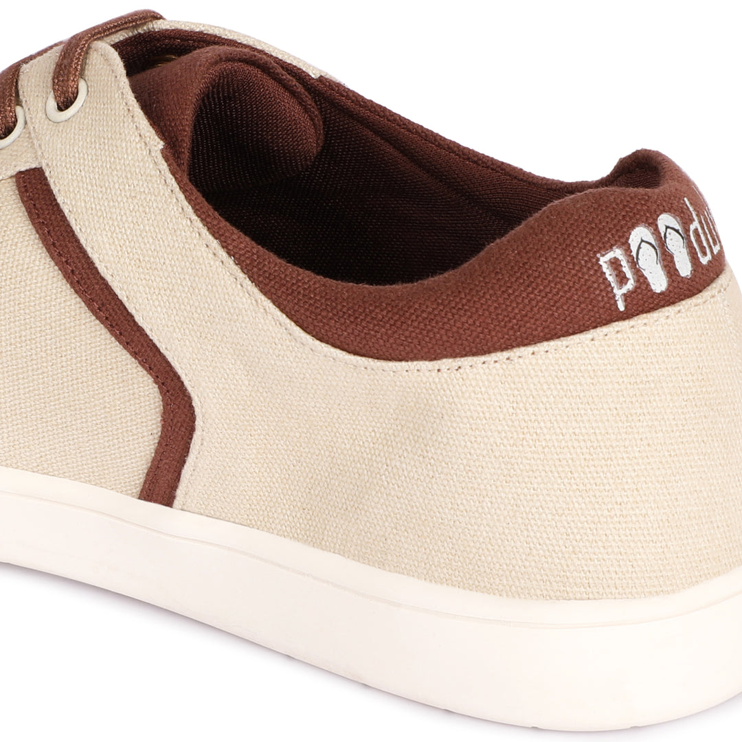 Eco Biodegradable Sneakers | Odour Free | Anti Skid | Unisex | Beige & Brown