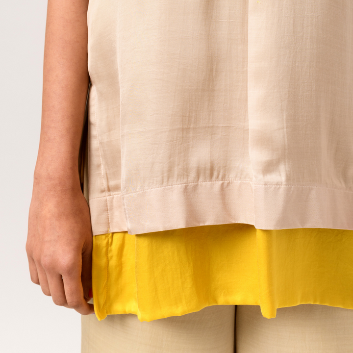 Ecru Yellow Blouse Top | Bemberg Modal Silk | Sustainable