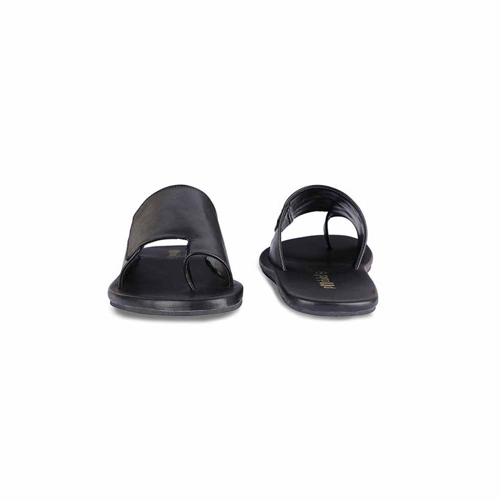 Comfy Black Eco-Friendly Men Flats | Cloak Vegan Leather Slides