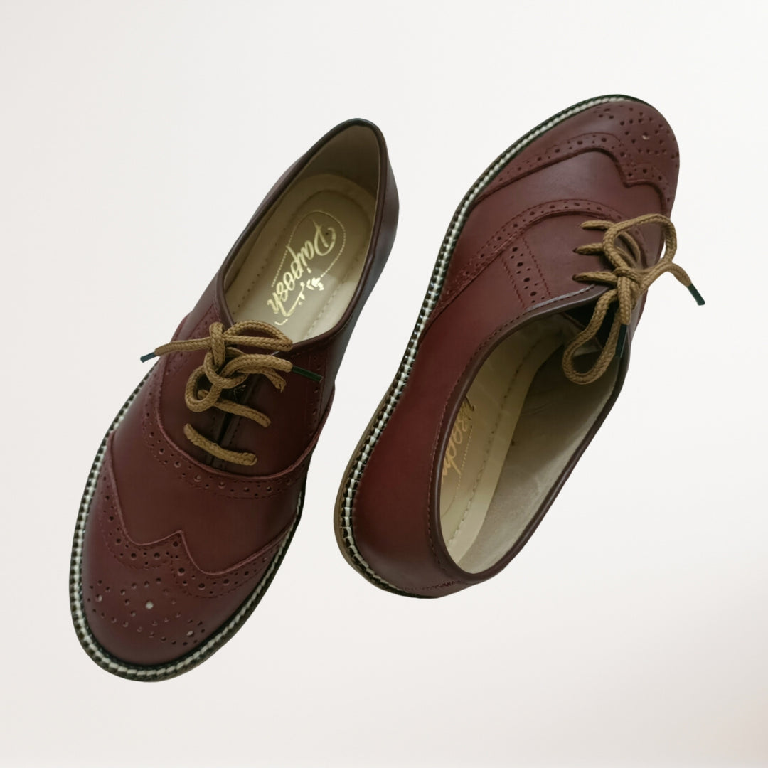 Women Oxford Brogues | Hand Crafted | Formal Shoes | Statement | Burgundy