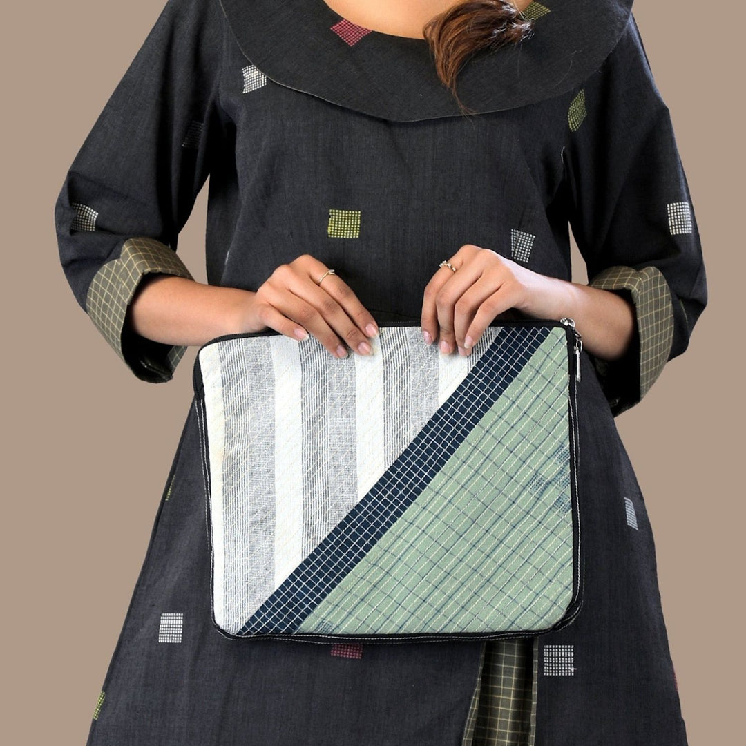 Geometric Embroidered Laptop Sleeve | Hand Crafted  | 11 Inches