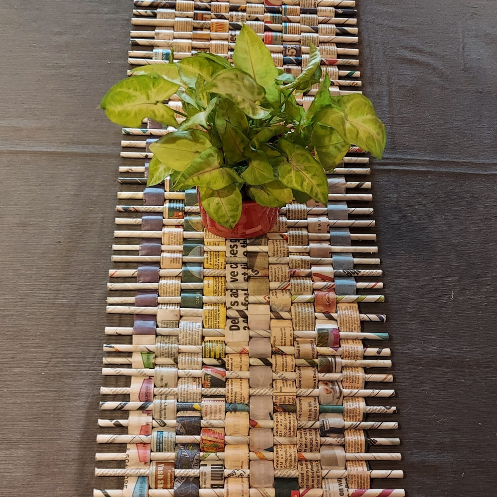 Paper Coiled Table Runner | Hand Made & Up-Cycled by Artisans | Unique Table Ware