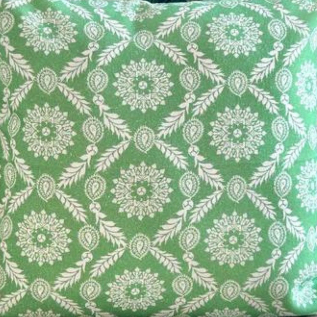 Mandala Cotton Cushion Cover | Pastel Green | Set Of 2 | 16 x 16 Inch