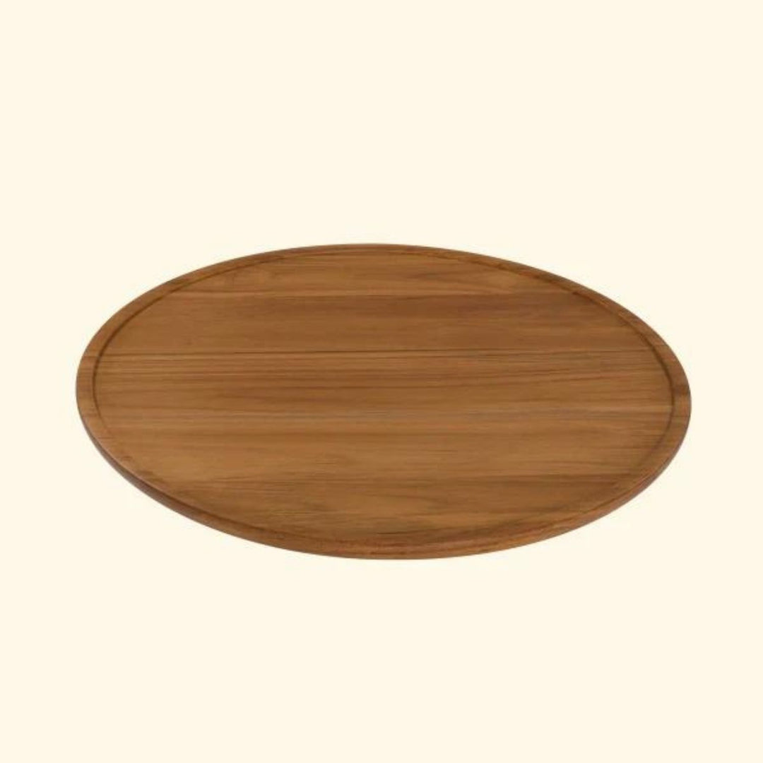 Cresta Lazy Susan | Revolving Tray | Premium Teak Wood | Hand-Crafted | 16 Inch