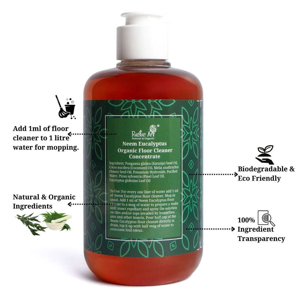 Neem Eucalyptus Floor Cleaner Concentrate | Effective | Natural-Organic | Kids Safe 