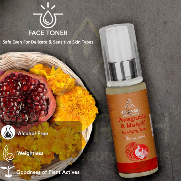 Pomegranate & Marigold Anti-Aging Face Toner | Ayurvedic Botanicals | 60 ML