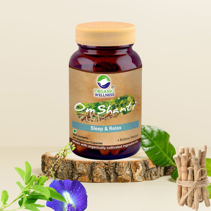 Om-Shanti Supplements | Certified Organic | Relives Stress | Helps Insomnia | 90 Capsules