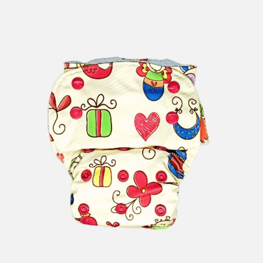 Baby Doodle Cloth Diaper With Organic Cotton Inserts | Trim Fit | Reusable Diaper