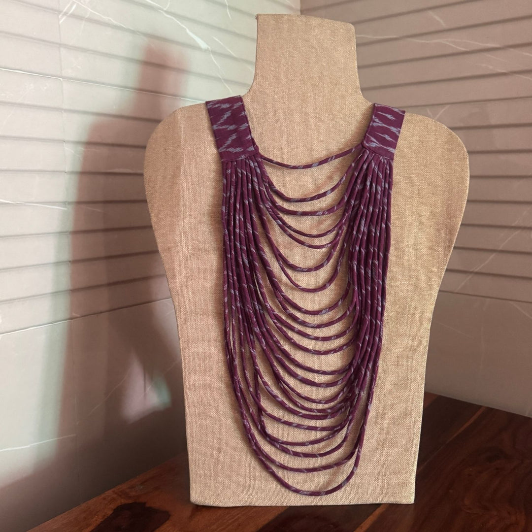 Purple Ikat Necklace For Women | Boho Look | Multi Strands | Exquisite Design