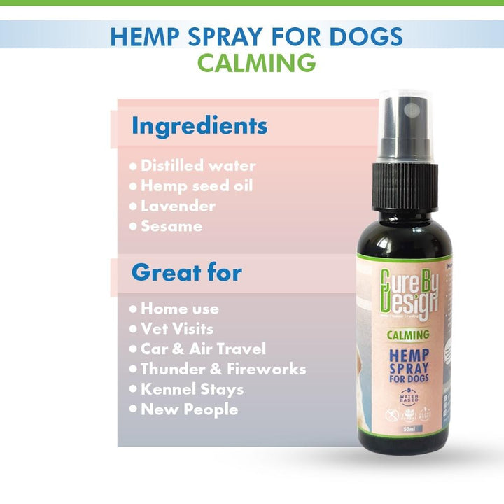 Hemp Calming Spray for Dogs  | Water Based | Herbal | Plant Based | 50 ML