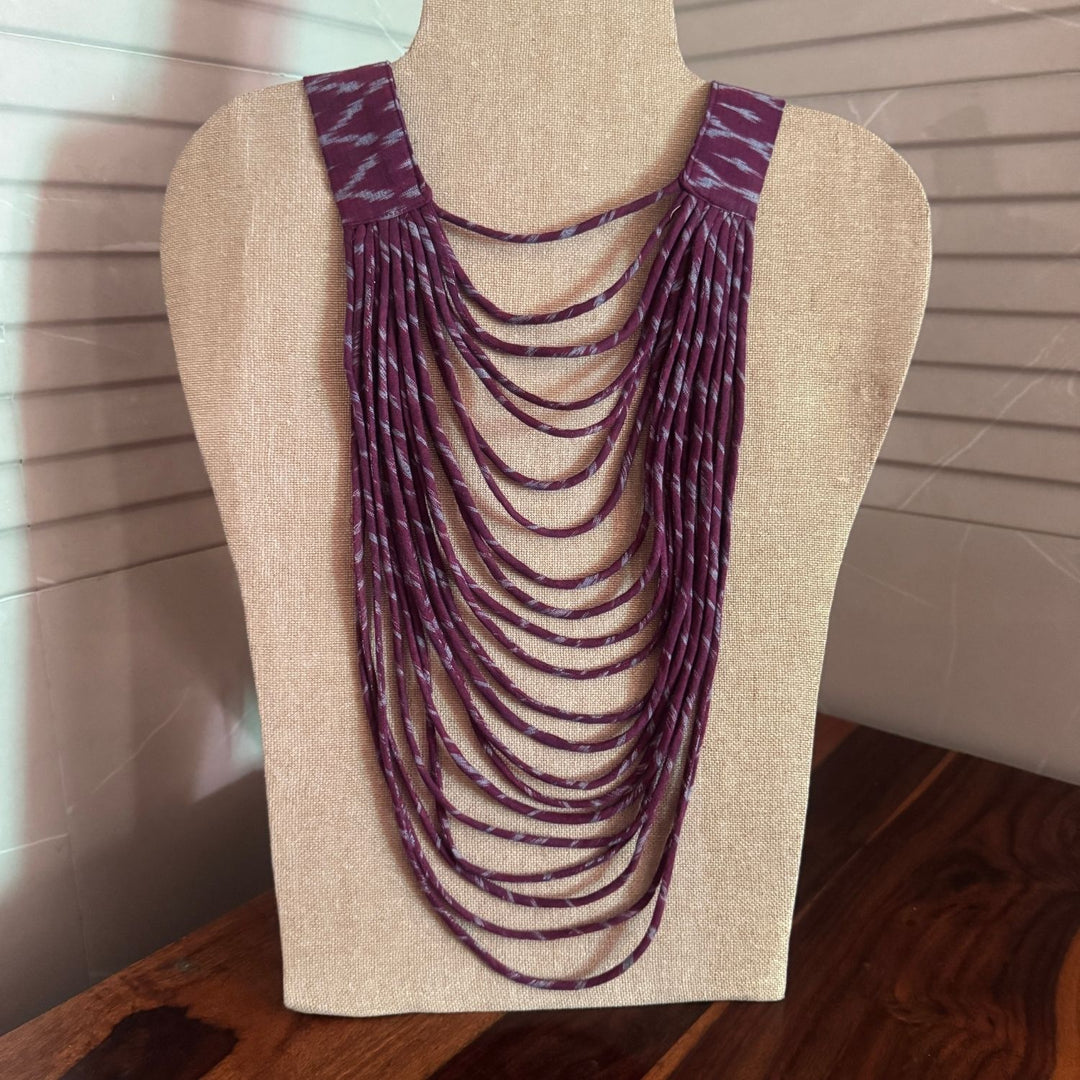 Purple Ikat Necklace For Women | Boho Look | Multi Strands | Exquisite Design