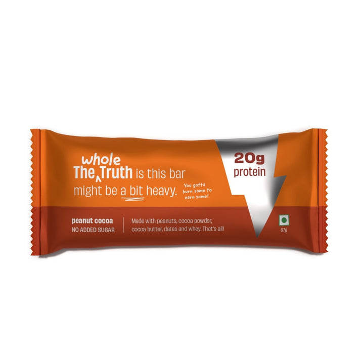 Peanut Cocoa High Protein Bar | No Artificial Flavour-All Natural-No Gluten-No Soy-No Preservatives | Pack of 5