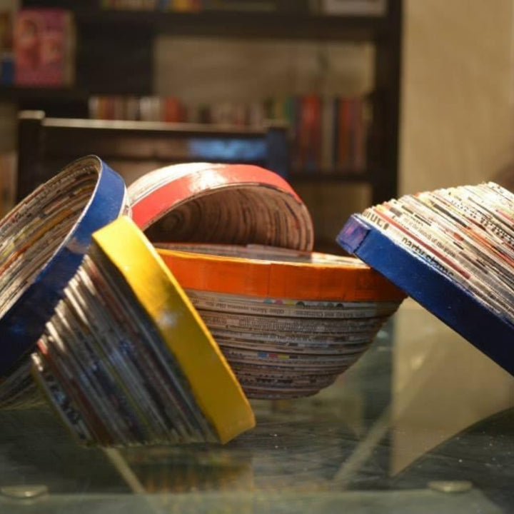 Paper Coiled Bowls | Artistic & Unique | Table Accessory | Table Accent | Set of 3