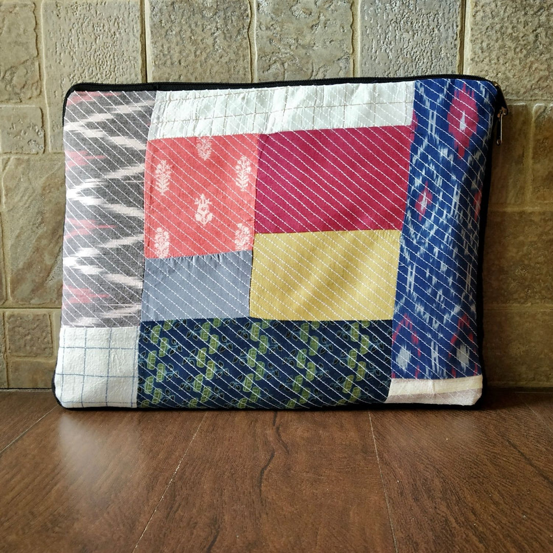 Geometric Patchwork Laptop Sleeve | Hand Crafted | 15 Inches