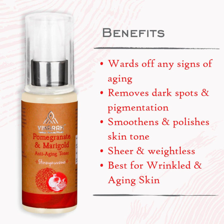 Pomegranate & Marigold Anti-Aging Face Toner | Ayurvedic Botanicals | 60 ML