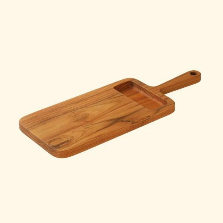 Teakogram Serving Platter | Premium Teak Wood | Hand-Crafted | Large -20 Inch