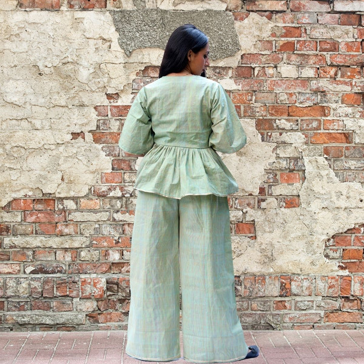 Mint Green Kediya Top and Palazzo Co-ord Set For Women | Elegant Look