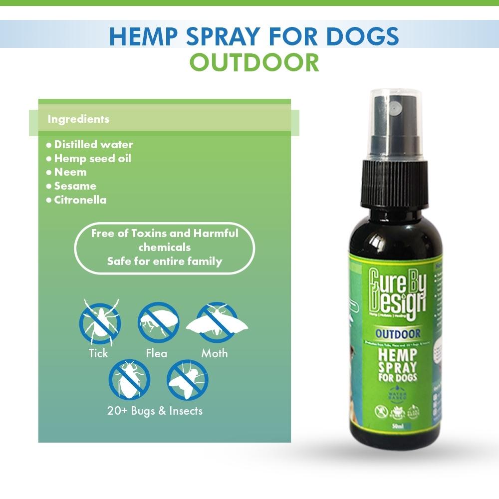 Hemp Bug Repellent Spray for Dogs  | Water Based | Herbal | Plant Based | 50 ML