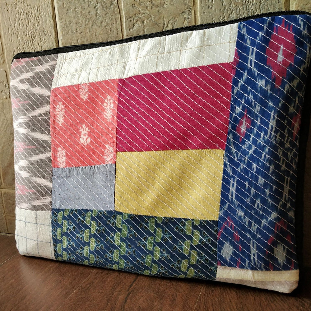 Geometric Patchwork Laptop Sleeve | Hand Crafted | 15 Inches