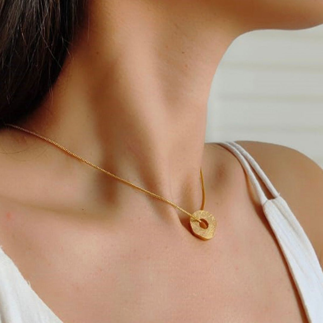 Gorria Charm | Gold Finish Brass Neckpiece | Sustainably Crafted | Bespoke