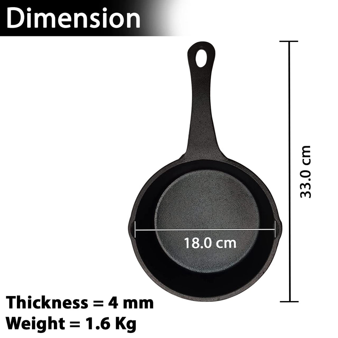 7" Skillet | For Frying & Sautéing in Healthy Cookware | Pre Seasoned Cast Iron 