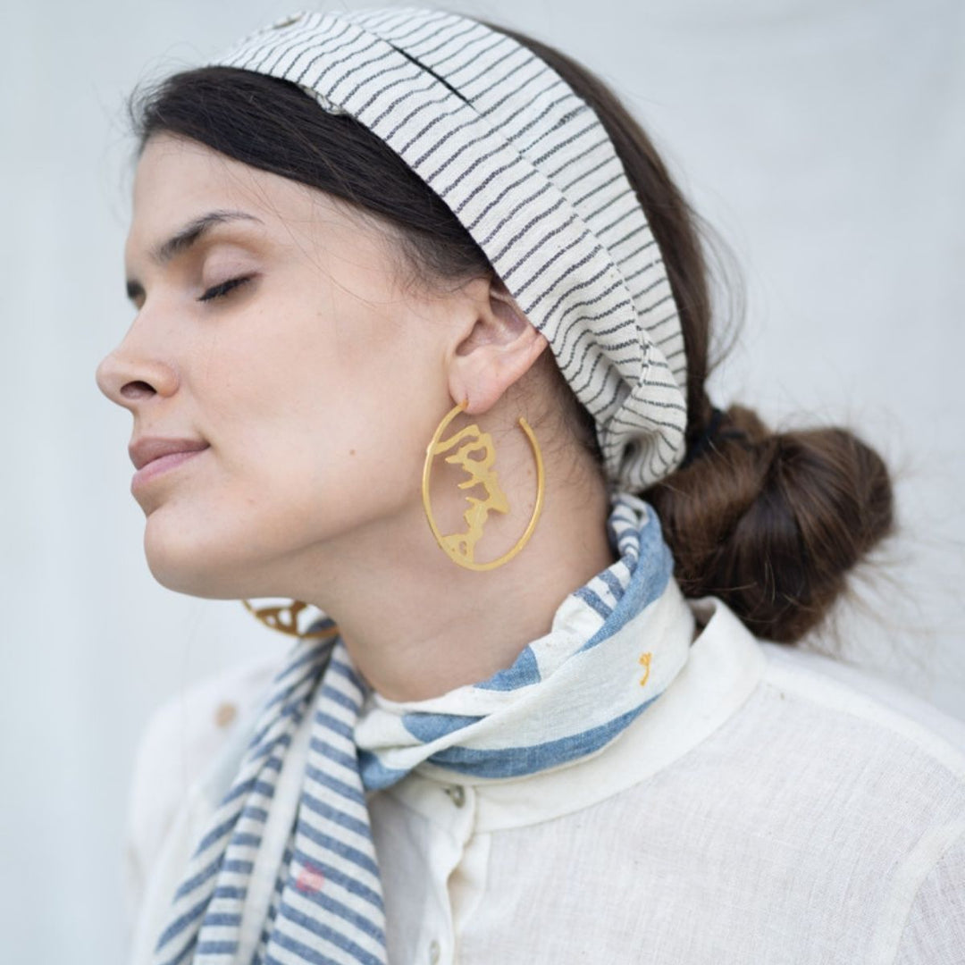 Beltza | Gold Finish Brass Earrings | Hand-Crafted | Sustainable | Aesthetic