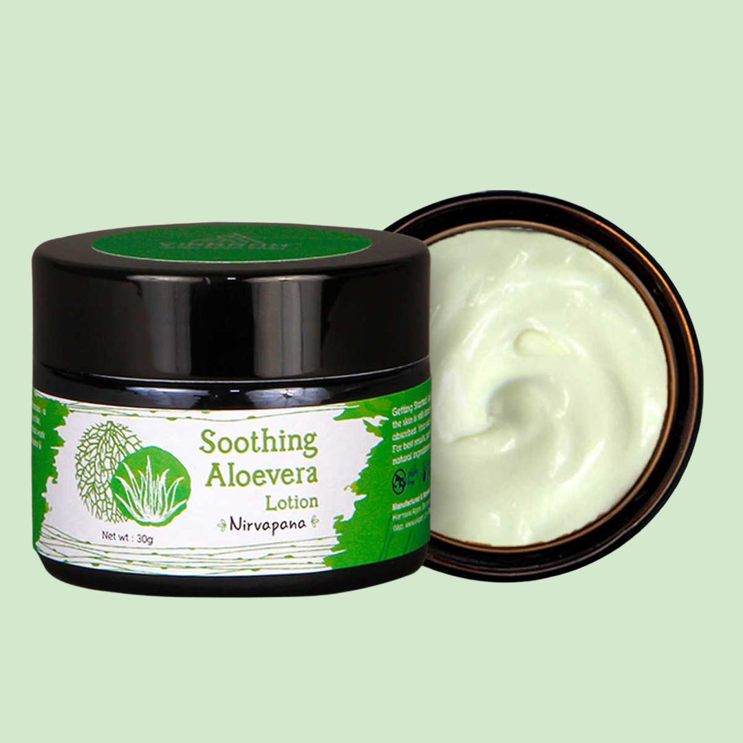 Aloevera Lotion | Calming and Restorative | All Skin | Multi-Usage- Primer, Lip Mask , Night Cream, Eye Cream | 30 GM 