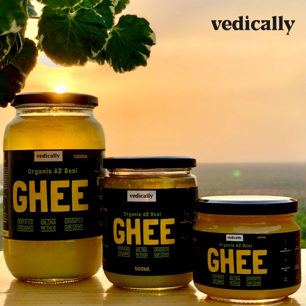 A2 Gir Cow Ghee | Bilona Churning | No Trans Fat | No GMO | Organic | Glass Jar of 500 ML