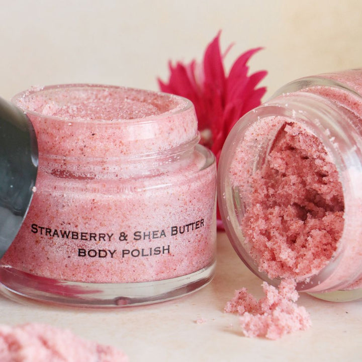 Strawberry & Shea Butter Body Polish | Exfoliator for Bright Skin | 100 GM