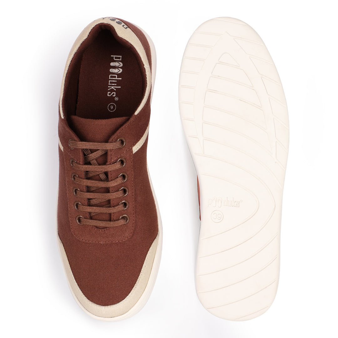 Brown Eco Sneakers | Fusion of Style & Comfort | Water Repellant & Odour Free