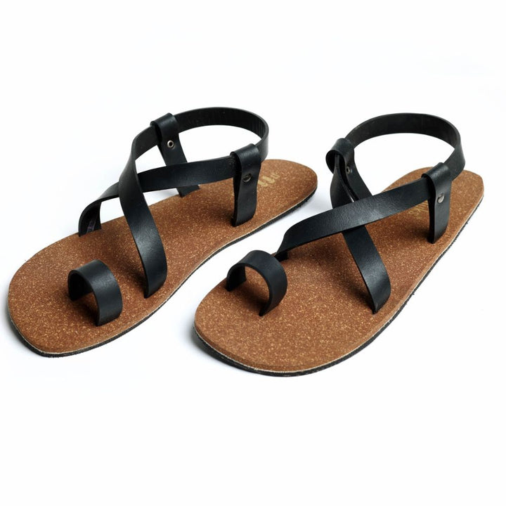 SKO Cork Sandals | Made of Recycle Tyre Tube Rubber | Unisex | Black & Brown