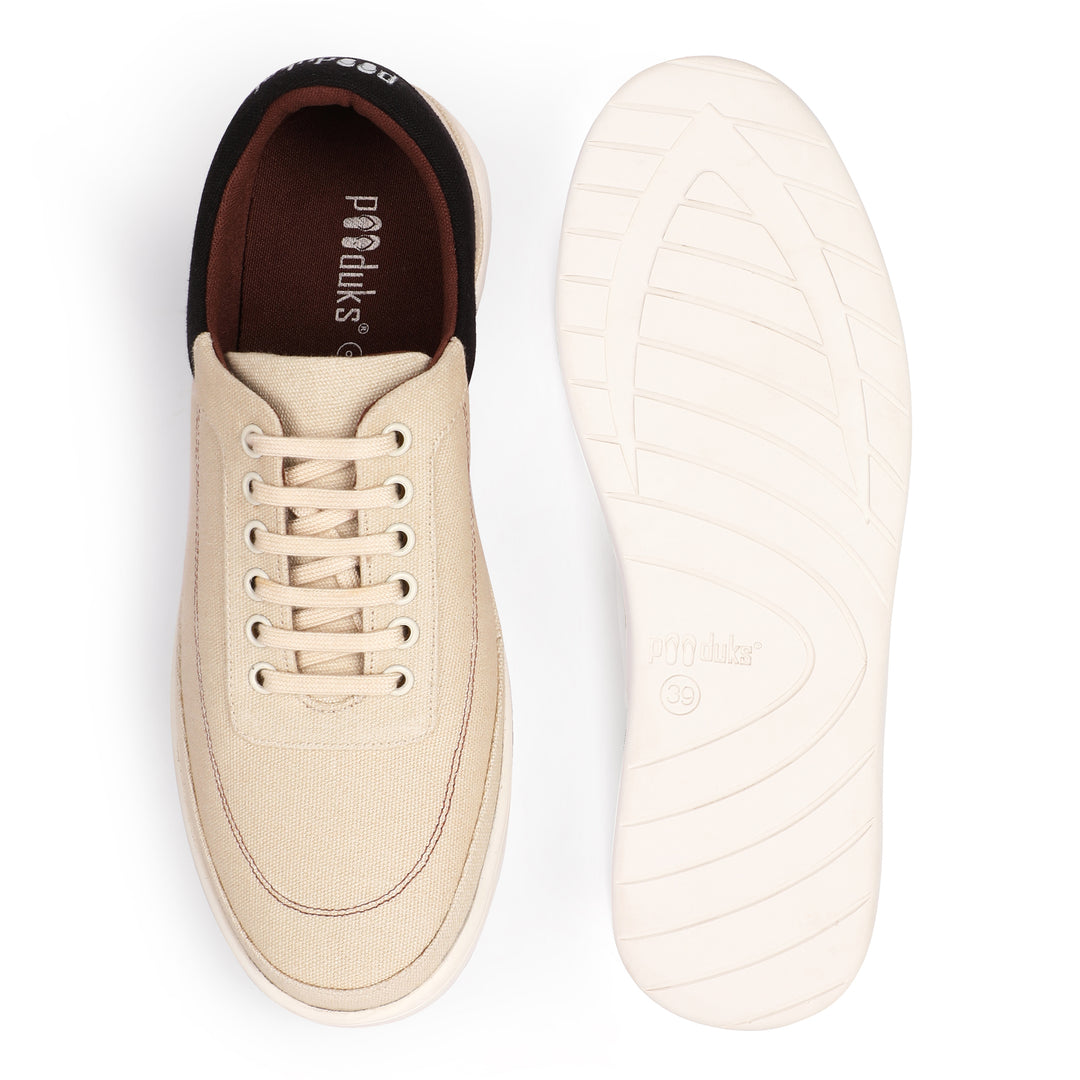 Beige Sneakers | A Sustainable Bliss | Comfy Heel Support | Water Resistant