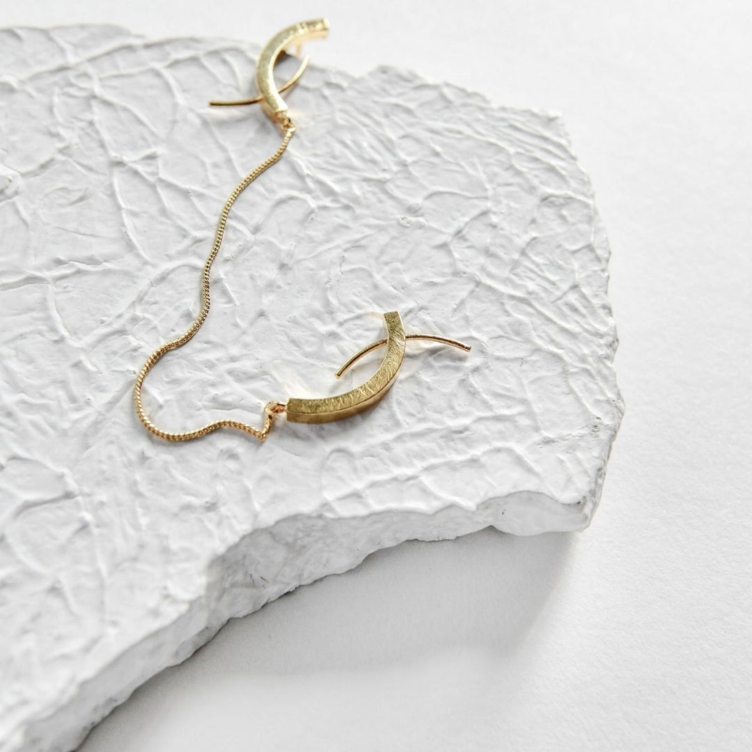 Roho Earrings | Gold Finish Brass Jewellery | Hand-Crafted | Sustainable