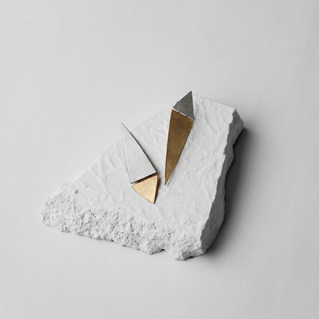 Paradox  | Dual Finish Brass Earrings | Sustainably Crafted | Aesthetic