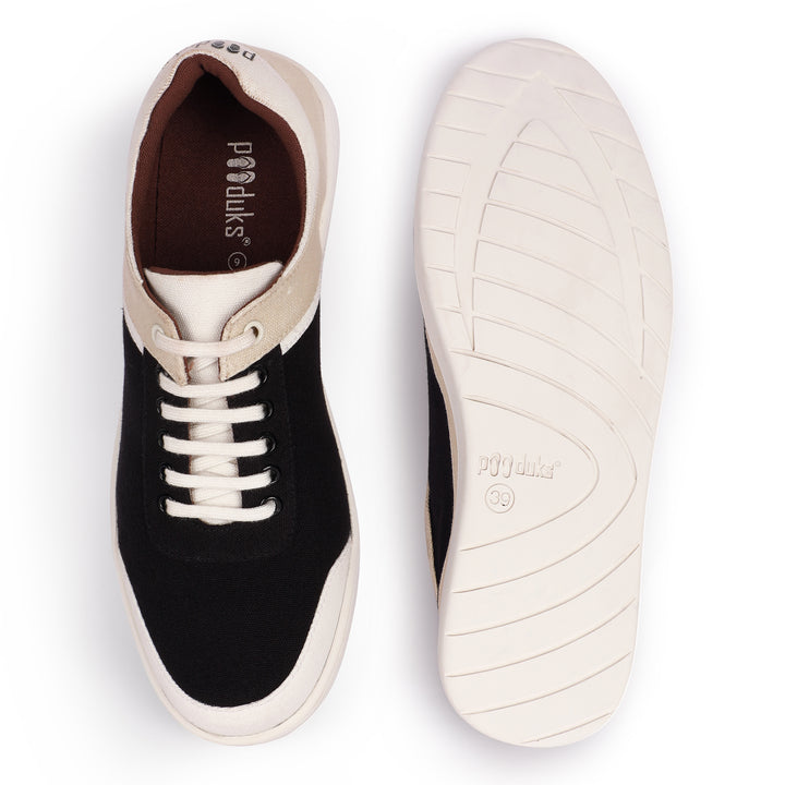 Black & Beige Sneakers | Made of Recycled PET Bottles | Water Repellent