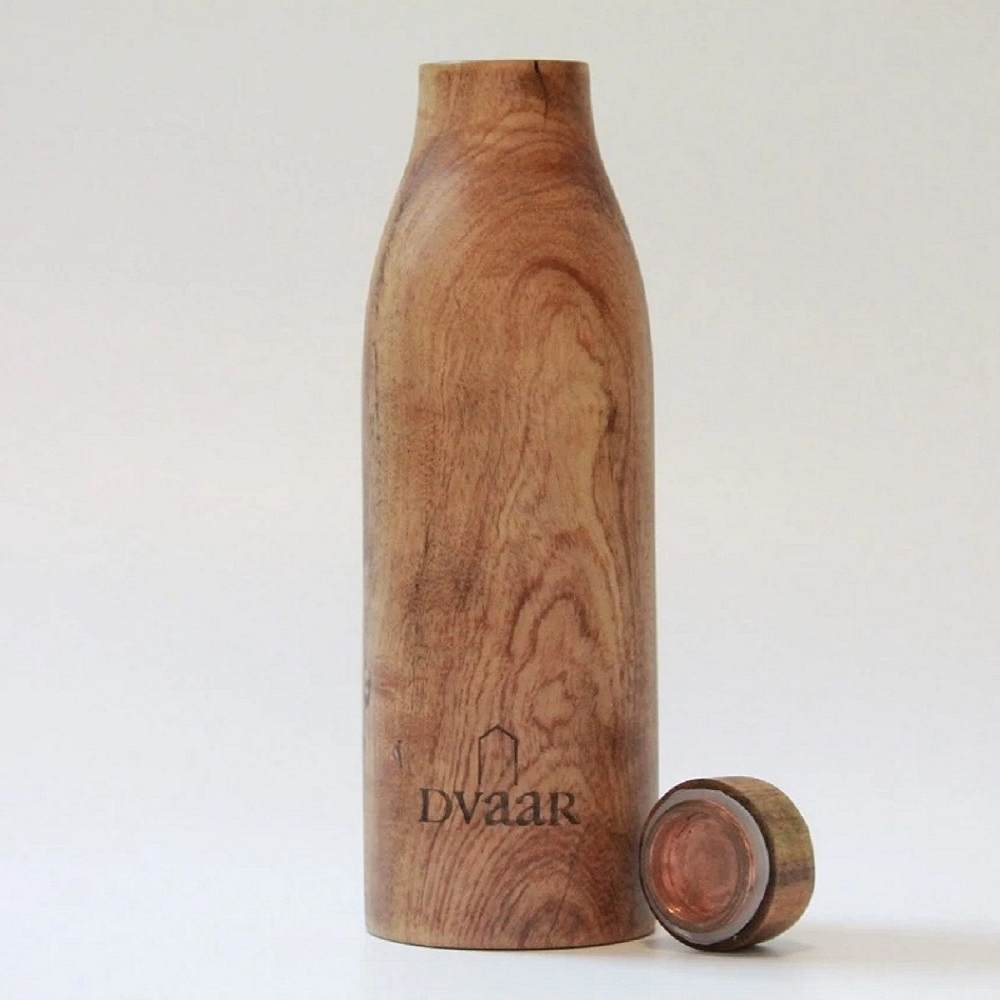 Copper And Neem Wood Made Water Bottle (500 ML)