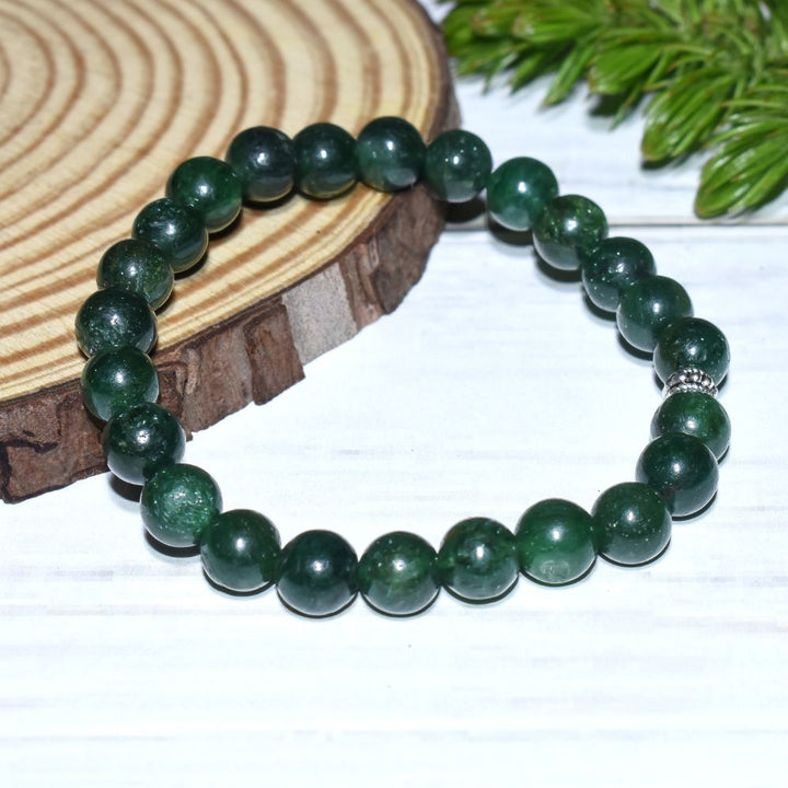 Jade Bracelet | Certified | Wellness Jewelry | Original | 24 Glossy Beads | Unisex | Hand Made