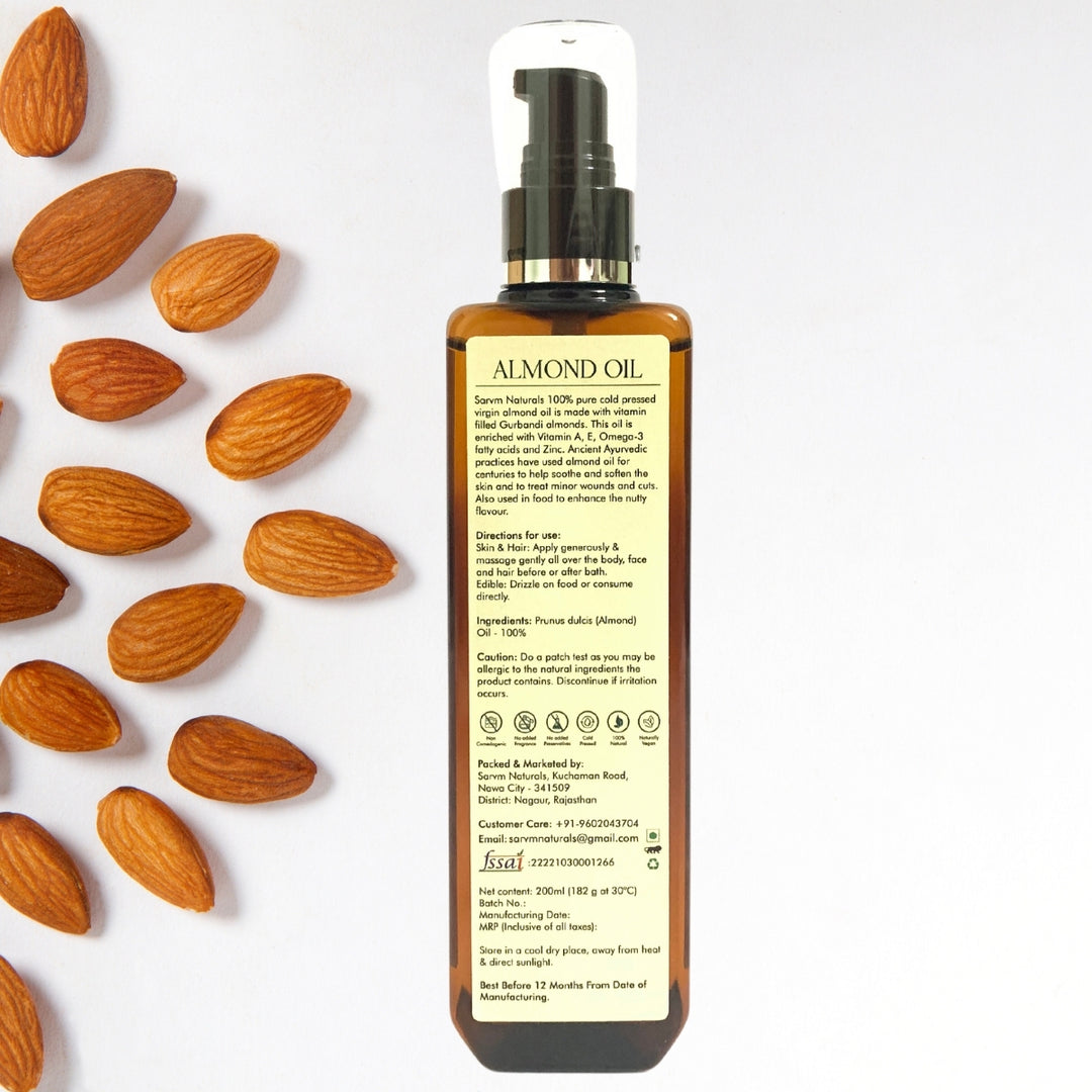 Almond Oil | Cold Pressed Vitamin Laden Gurbandi Almond | Natural Nutty Flavour