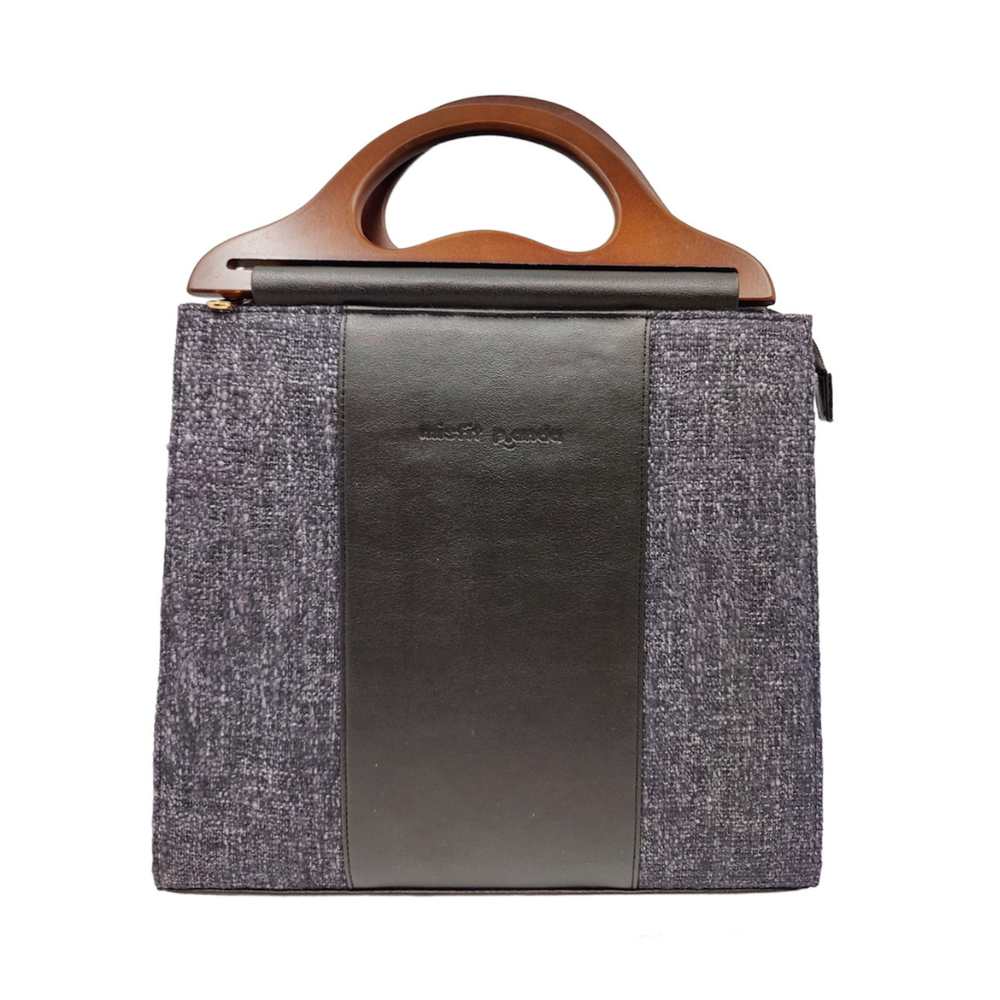 Black & Grey Smart Carry Bag for Women | Hand-Crafted | Refined Style